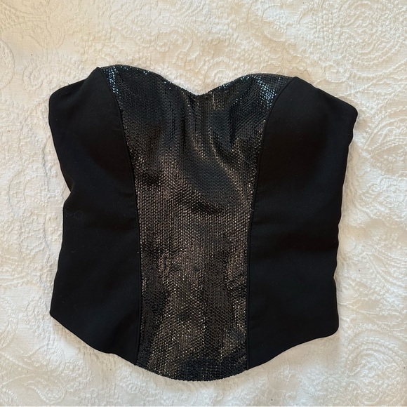 Black sequin tube top - Picture 1 of 3